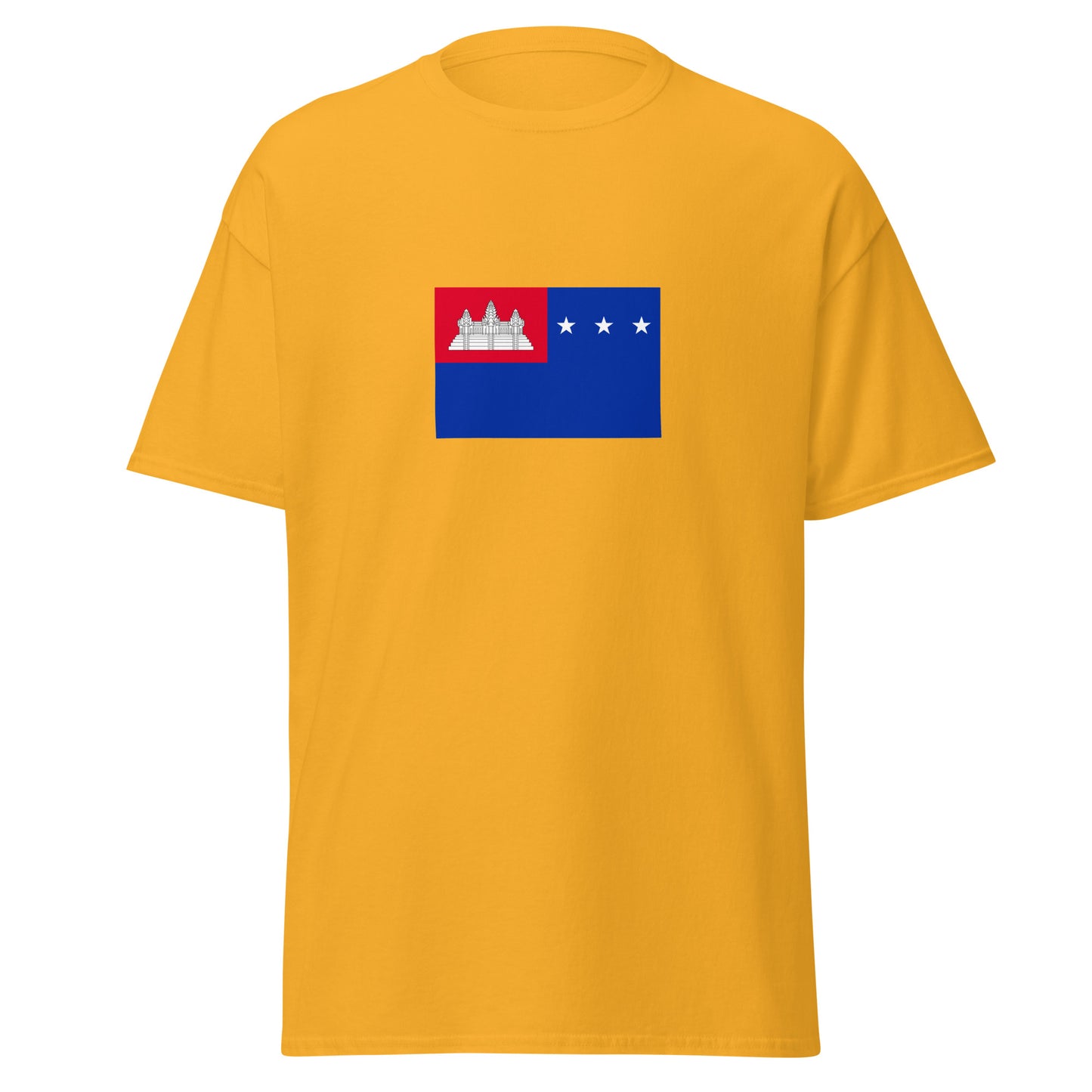 Cambodia - Khmer Republic (1970-1975) | Historical Cambodian Flag Interactive T-shirt