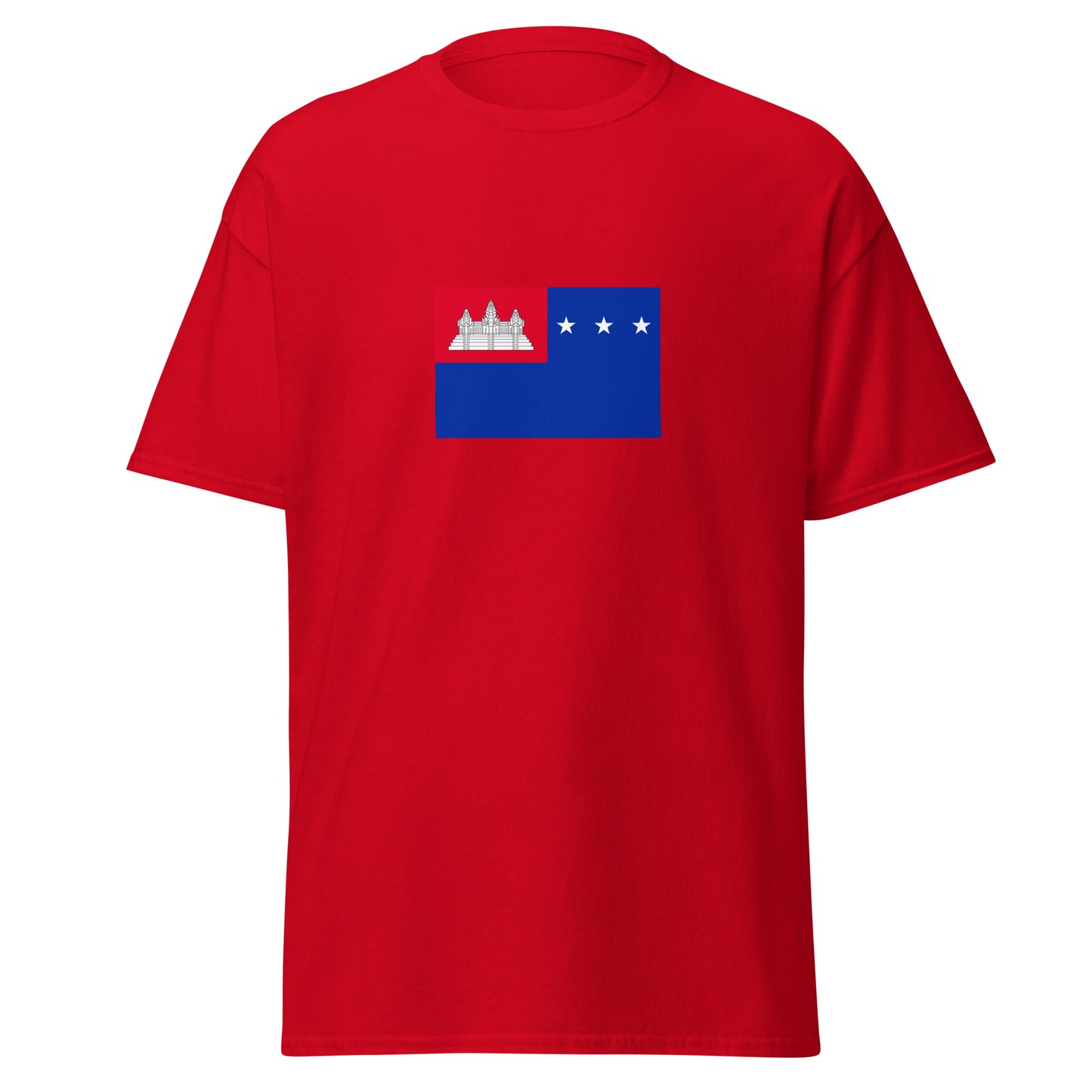 Cambodia - Khmer Republic (1970-1975) | Historical Cambodian Flag Interactive T-shirt