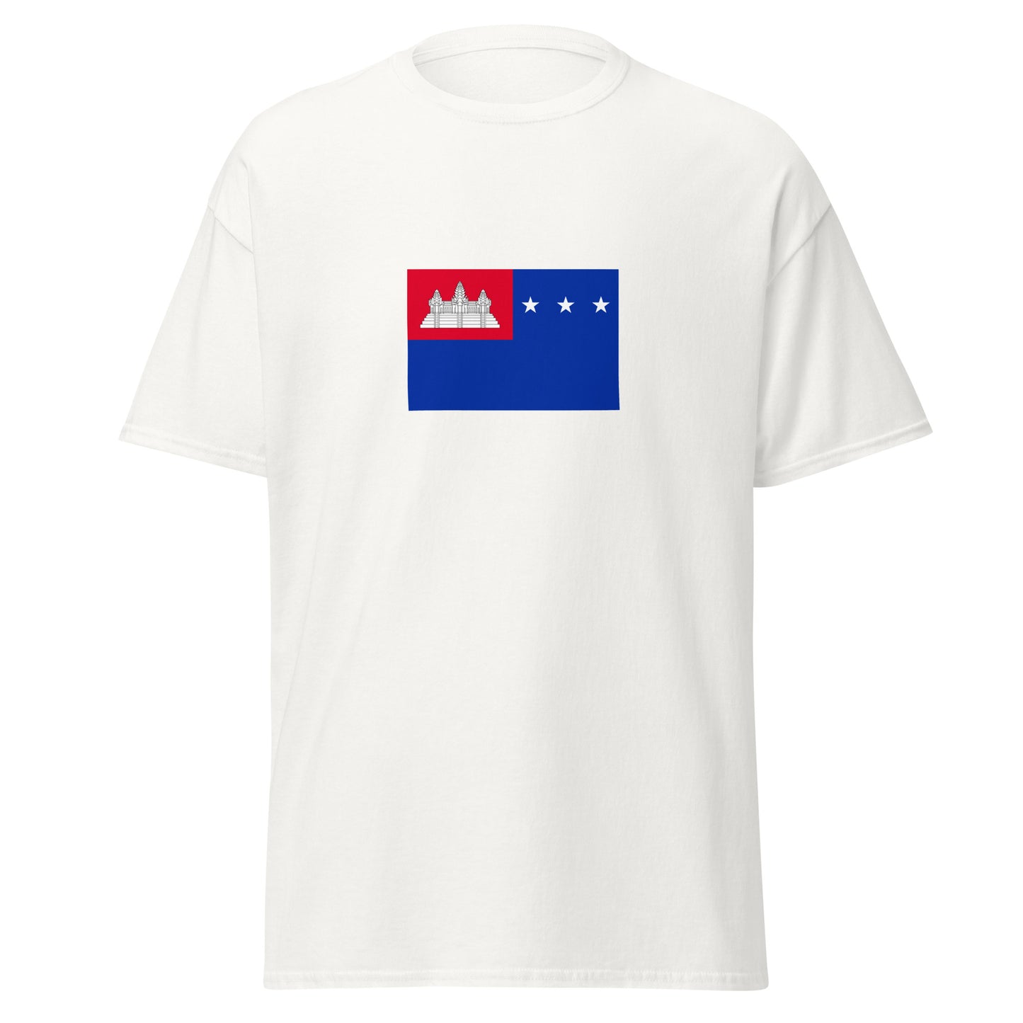 Cambodia - Khmer Republic (1970-1975) | Historical Cambodian Flag Interactive T-shirt