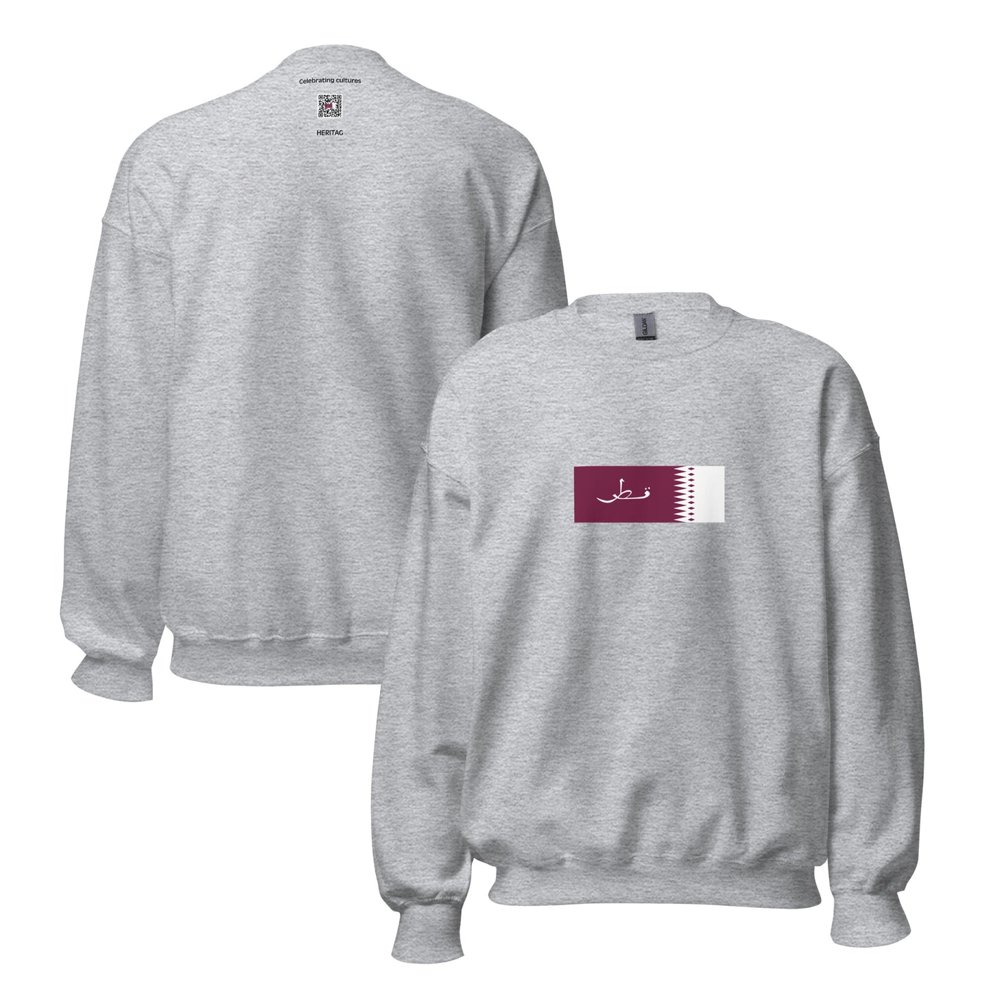 Qatar - British Qatar (1936-1949) | Historical Qatari Flag Interactive Sweatshirt
